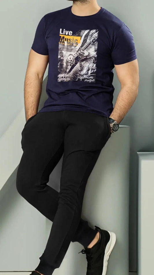 2 Pcs Men's Jersey Printed Track Suit