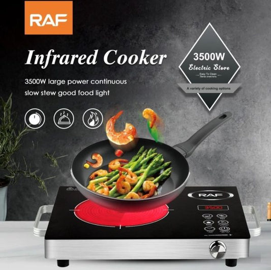 Raf 3500w Electric Infrared Stove – High-power Hot Plate Cooker | Portable Electric Chula For Fast, Even Heating | Energy-efficient Countertop Burner For Home, Kitchen, And Outdoor Use